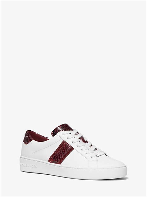 michael kors irving python|Irving Python Embossed Stripe Leather Sneaker .